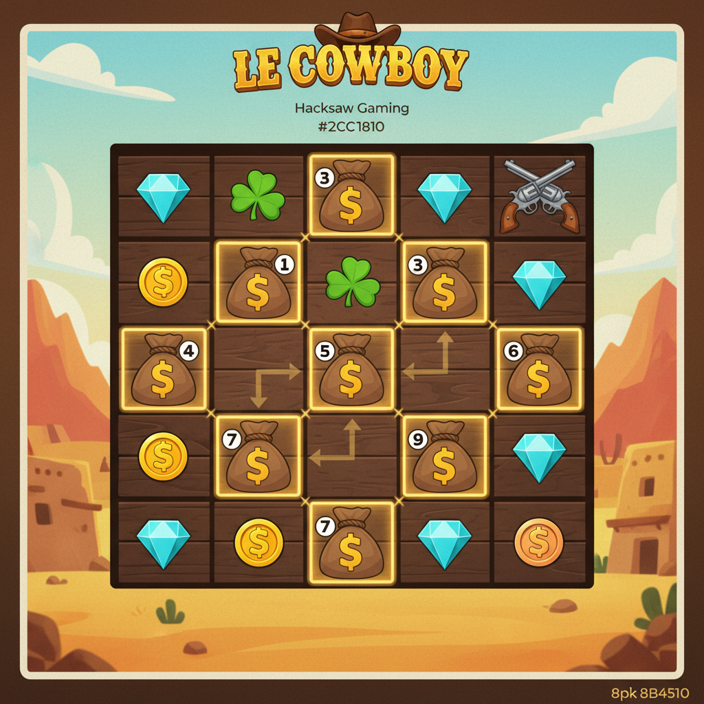 Le Cowboy Loot Bag positionering strategie met activatie volgorde van linksboven naar rechtsonder