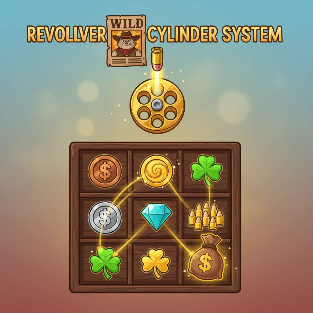 Le Cowboy Revolver Cylinder scatter symbool transformatie mechaniek