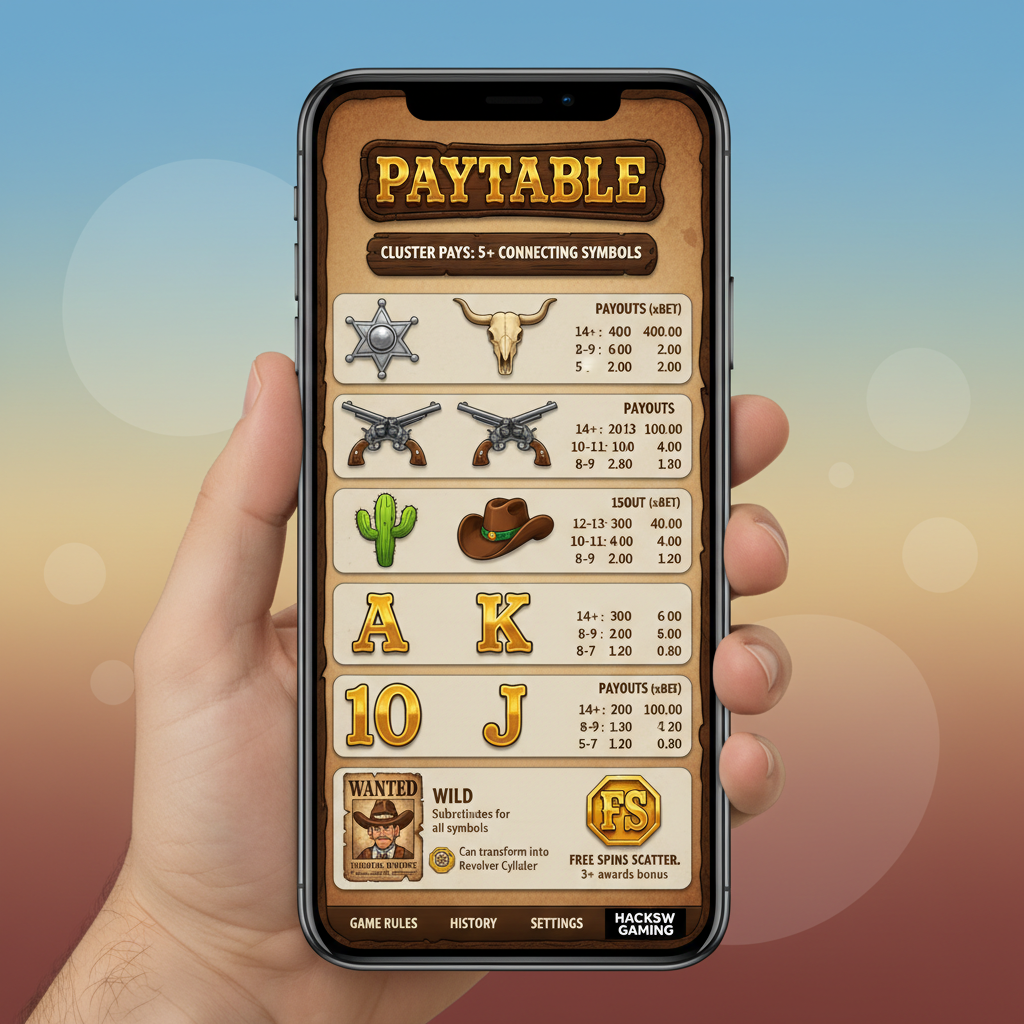 Le Cowboy uitbetalingstabel op mobiel